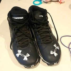 Under Armour Football Cleats size 12 Mens black. Like New